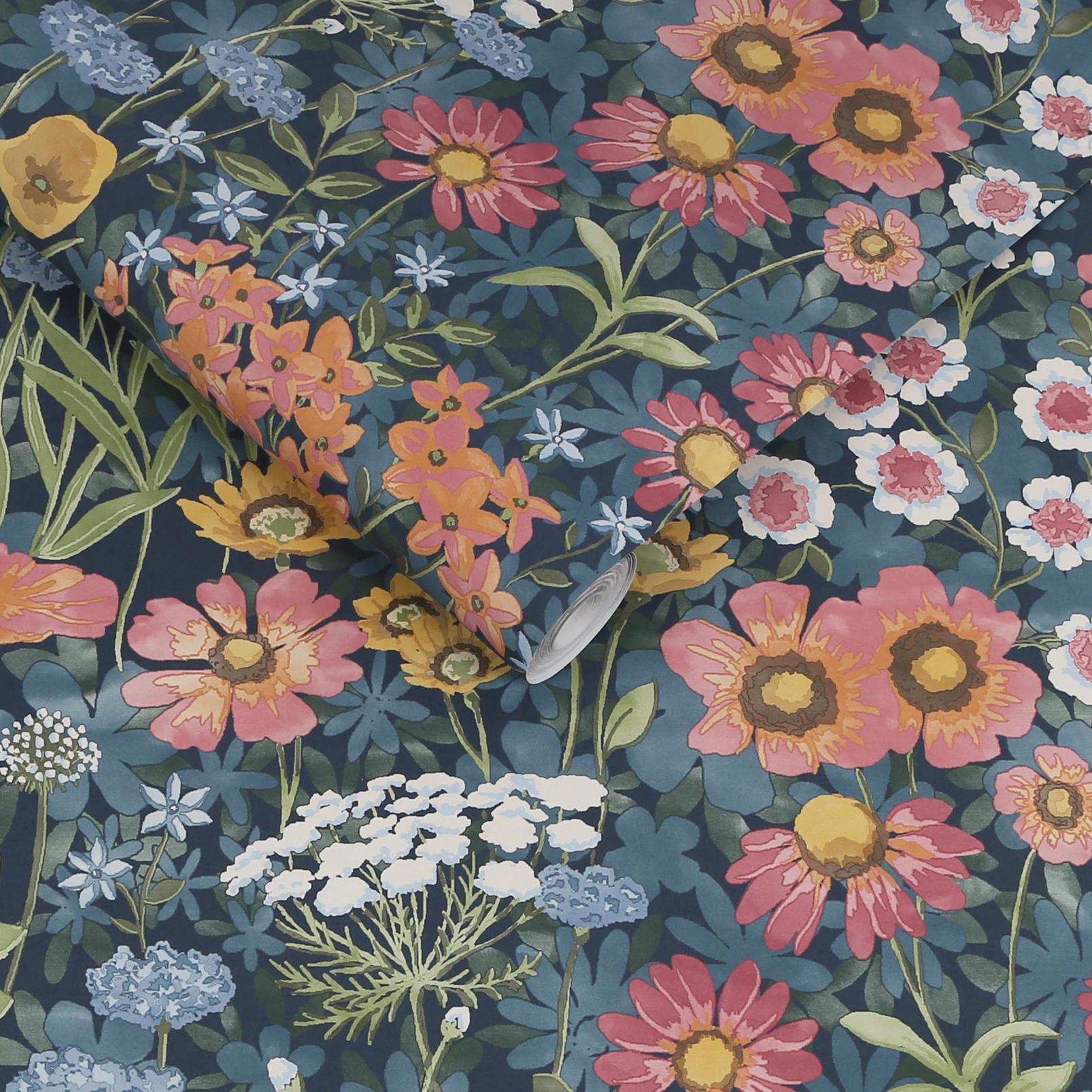 Wallflower Dusk Wallpaper | Blue | Graham & Brown